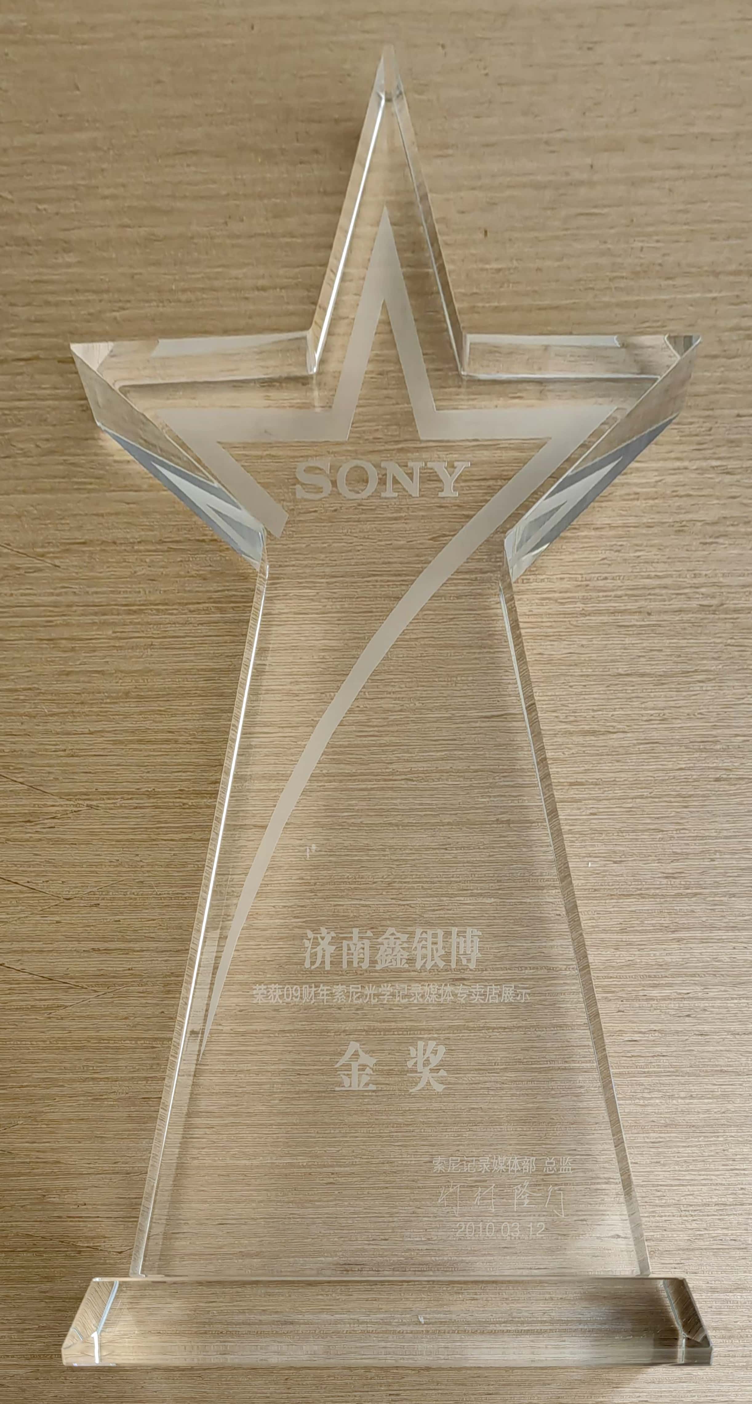 Sony 2009 金奖.jpg